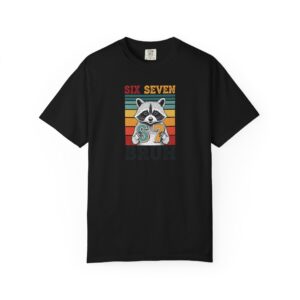 Tricou cu raton retro și mesaj Six Seven Bruh, grafică vintage streetwear