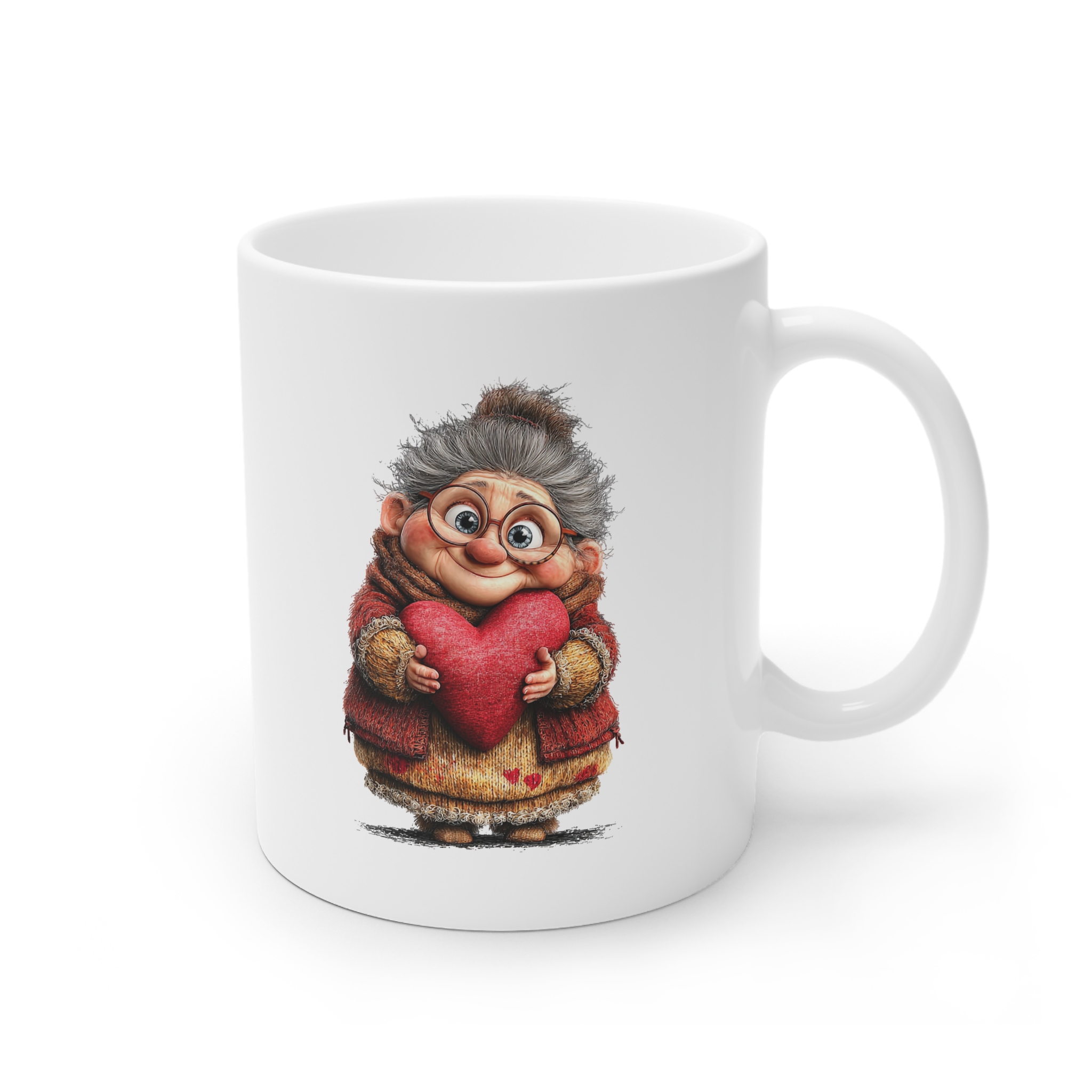 Cană Bunica iubeste pentru familie, albă, ceramică - imagine 2
