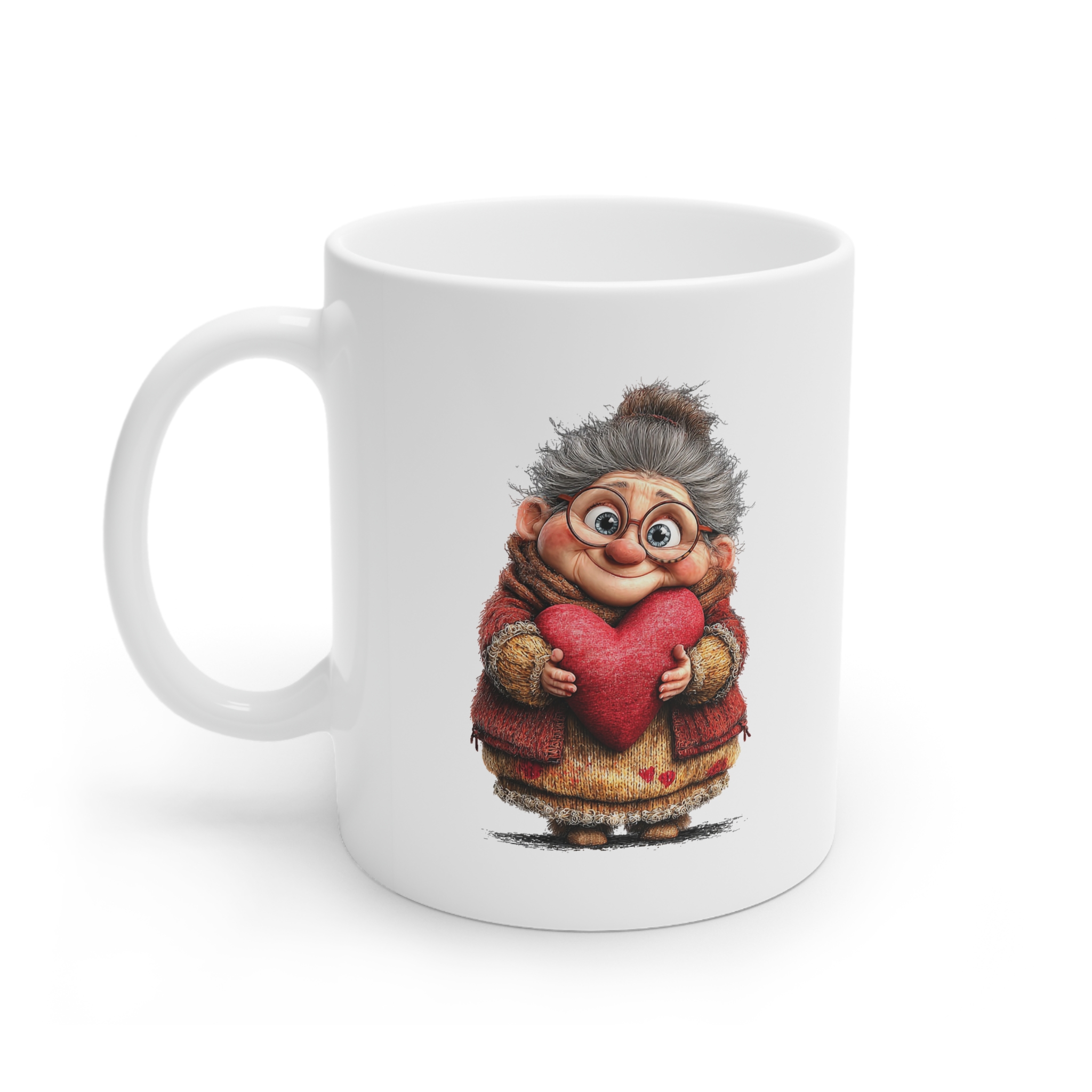 Cană Bunica iubeste pentru familie, albă, ceramică - imagine 3