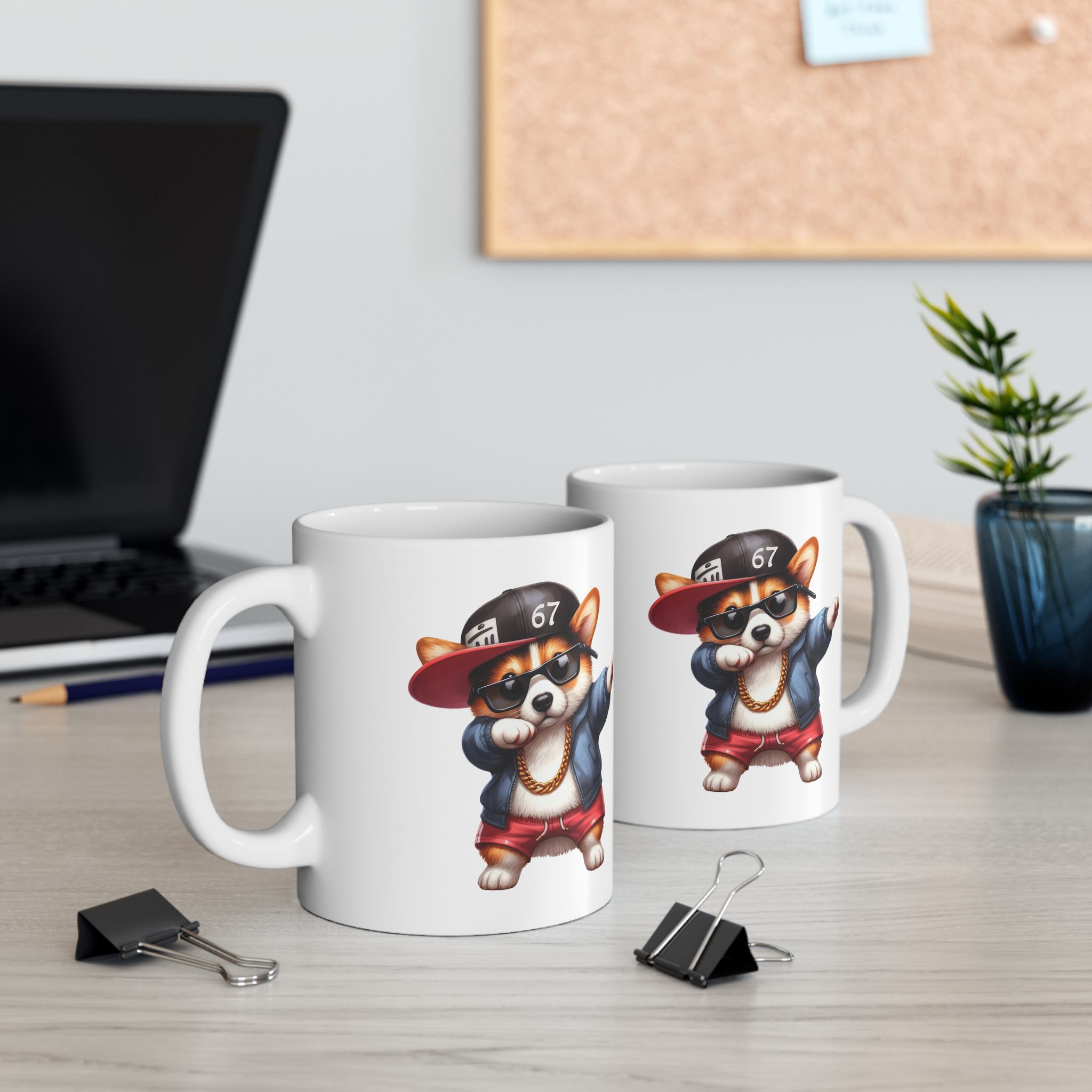 Cană ceramică Six Seven 67 cu design viral, stil Gen Z