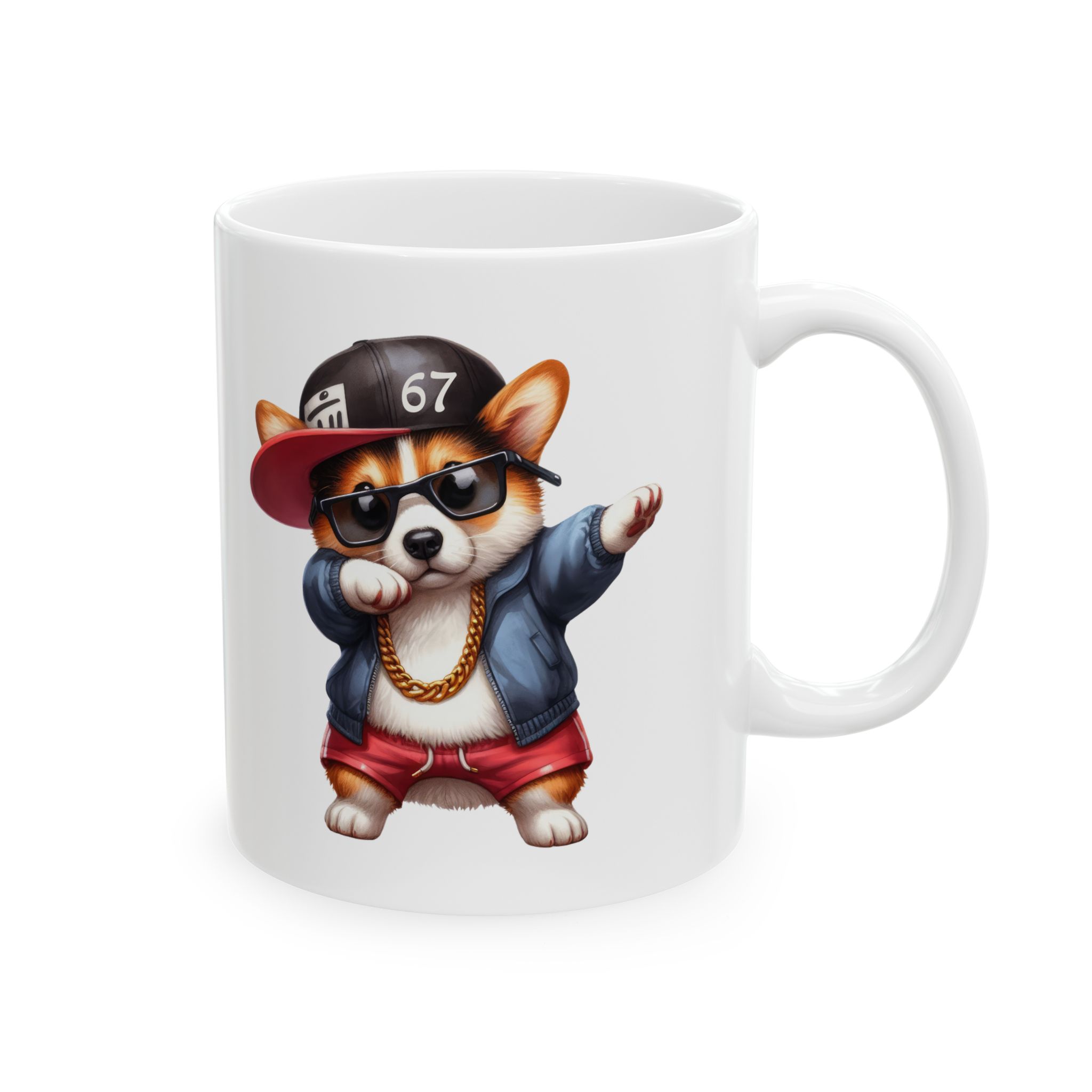 Cană ceramică Six Seven 67 cu design viral, stil Gen Z