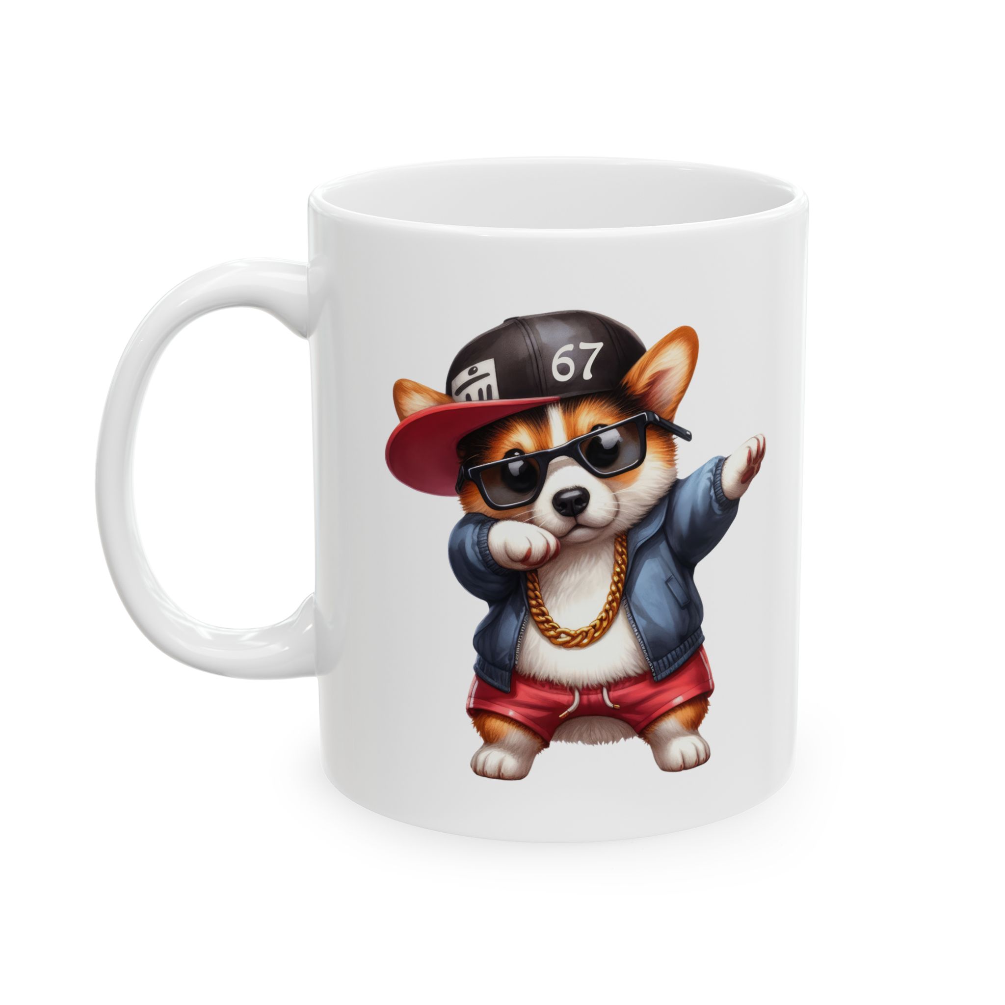 Cană ceramică Six Seven 67 cu design viral, stil Gen Z