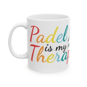 Cană padel „Padel Therapy” personalizată, cană ceramică pentru jucători de padel