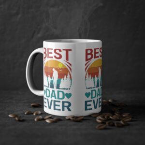 cană personalizată Best Dad Ever pentru tata, design emoțional, ceramică albă