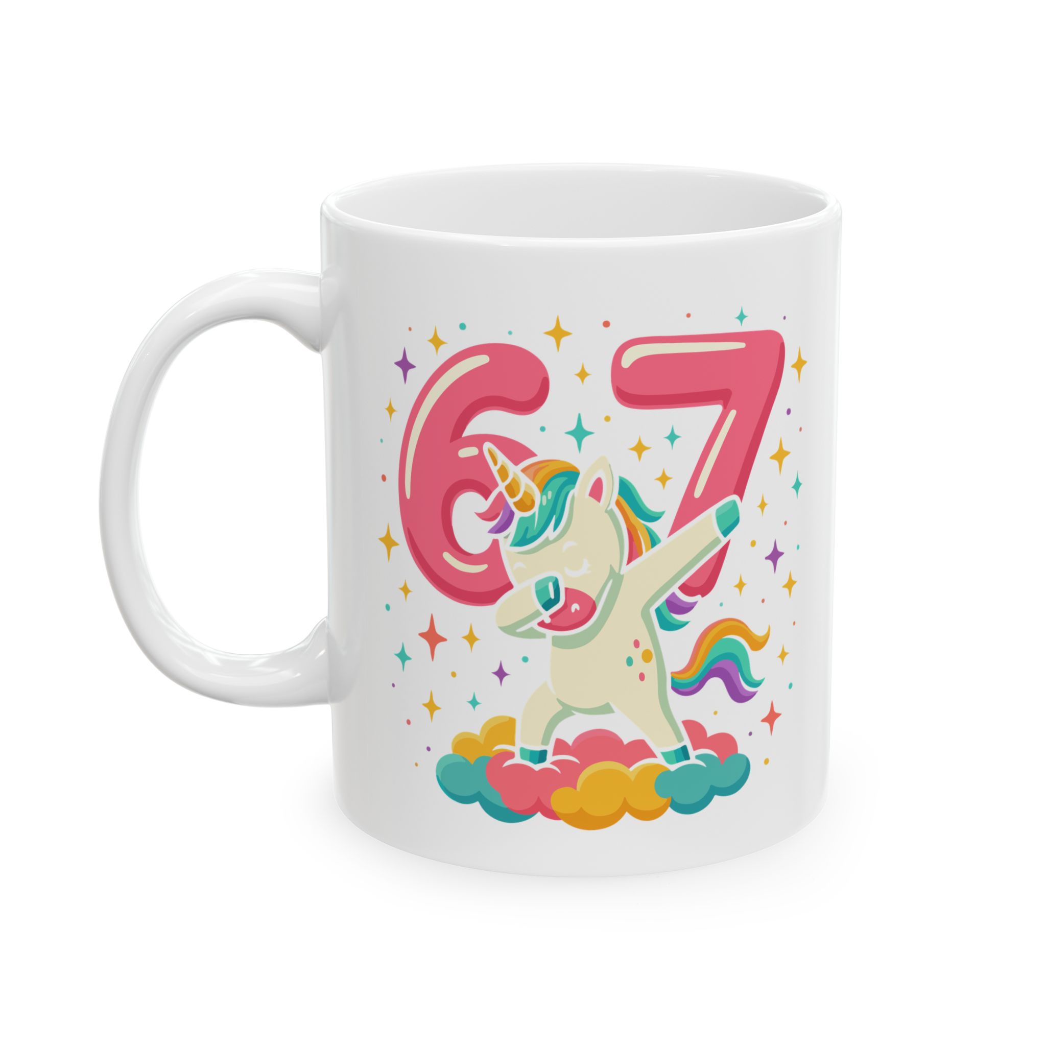 Cană ceramică personalizată 67 six seven, design trendy online