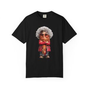 Tricou negru cu grafică bunica cool, simbol al familiei și iubirii pentru bunici