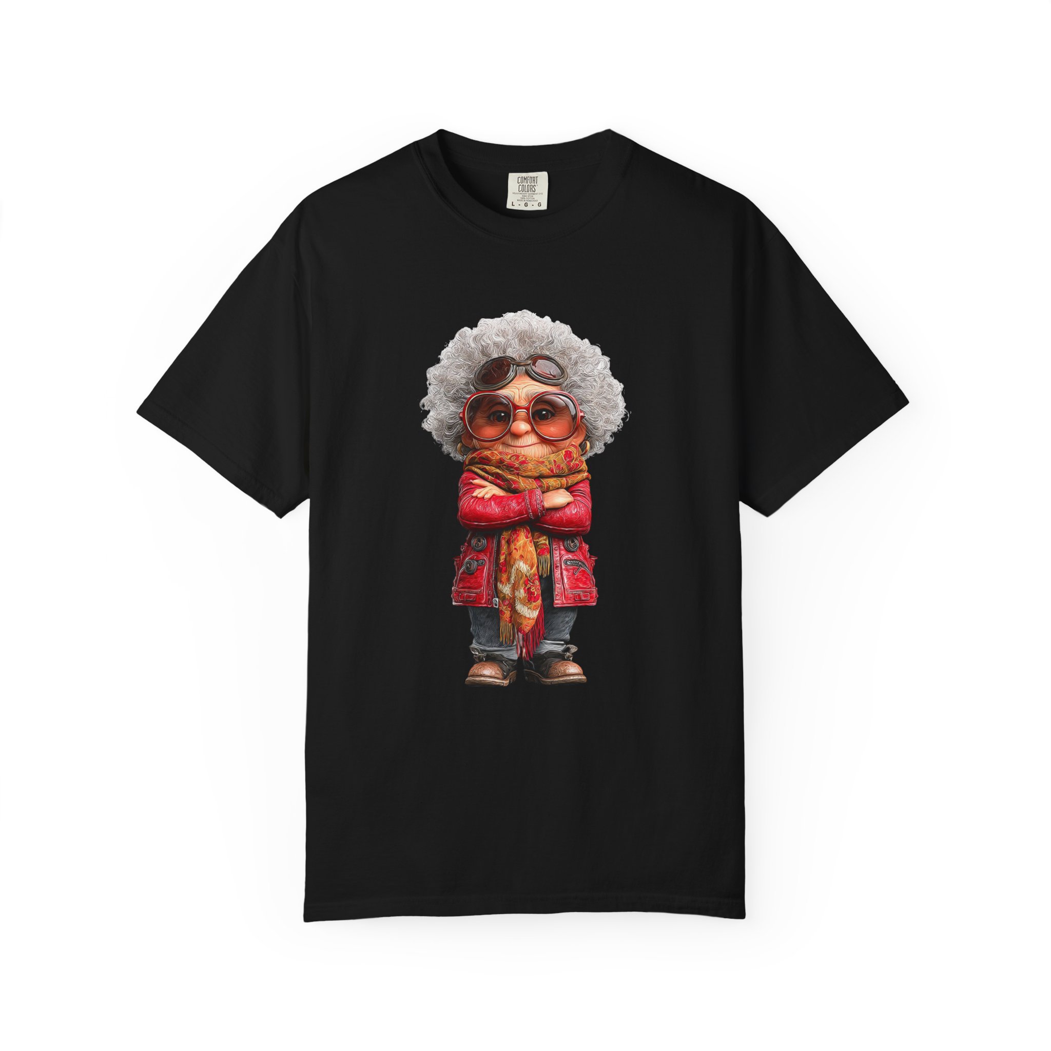 Tricou negru cu grafică bunica cool, simbol al familiei și iubirii pentru bunici