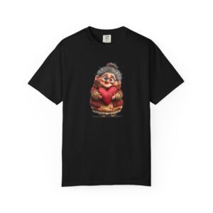 Tricou Bunica iubește, alb, negru, bumbac 100%, fete, băieti