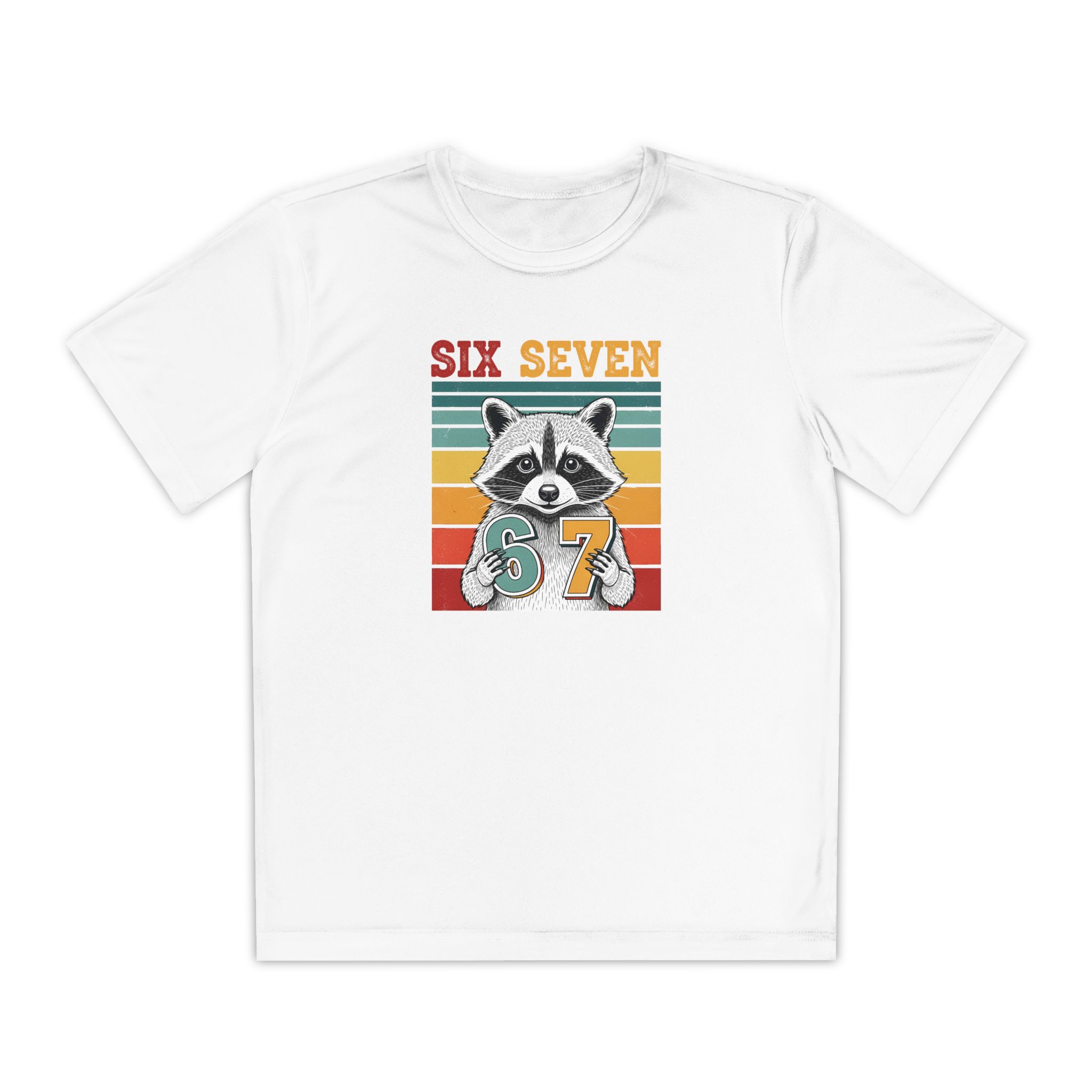 Tricou streetwear cu raton retro și numerele 67, design vintage urban