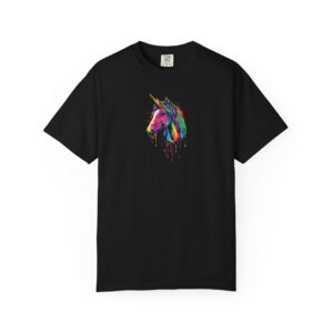 Tricou Unicorn Colorat Artistic – bumbac 100% alb sau negru, copii și adulți