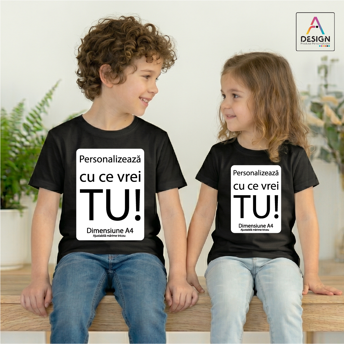 Tricouri negre personalizate pentru copii cu mesaje haioase sau poze print premium rezistent